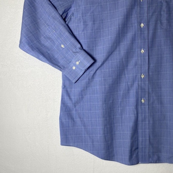 Brooks Brothers 1818 Mens Regent Fit Non Iron Dress Shirt Size 17 2/3 Blue EUC - Picture 6 of 16